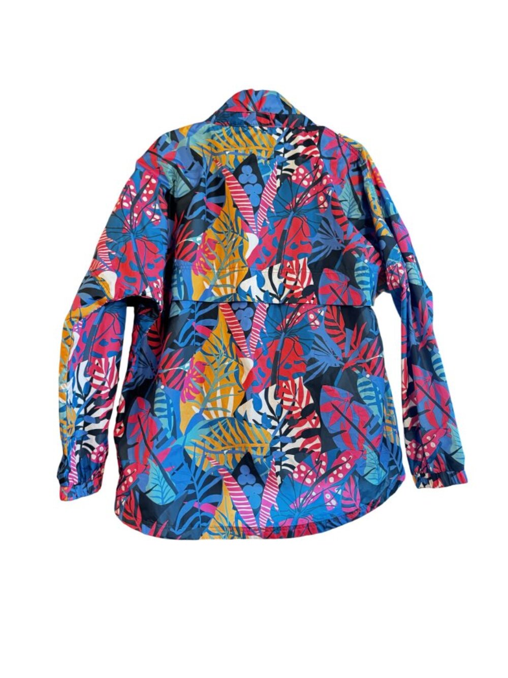 Lauren James Colorful Leaf Print Anorak Jacket Large Lightweight Rain Layer - Picture 6 of 8